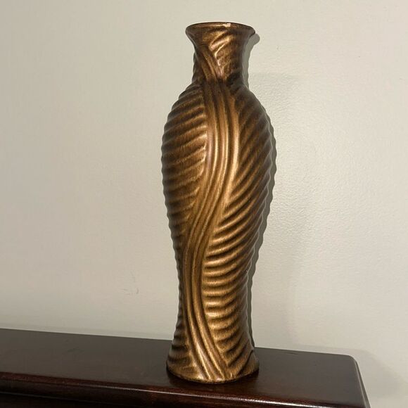 Kirkland’s Decorative Vase Maple Swirl Painted 12” - Picture 3 of 8